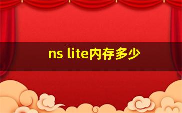 ns lite内存多少